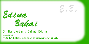edina bakai business card